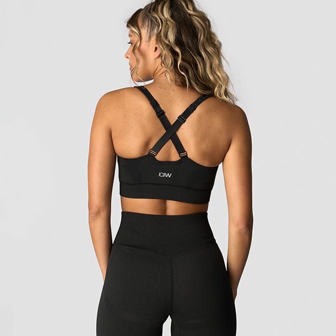 ICIW Soft Seamless Adjustable Sports Bra, Black Soft Seamless Justerbar Sport-bh Svart