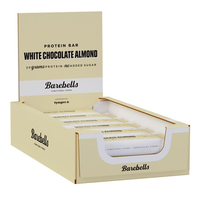 12 x Barebells Protein Bar, 55 g, White chocolate almond  12 x Barebells Proteinbar 55 g White chocolate almond