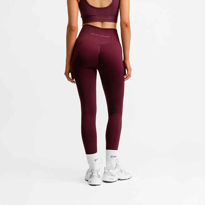 Seamless Scrunch Tights, Redwood, XS  Träningstights Rödbrun