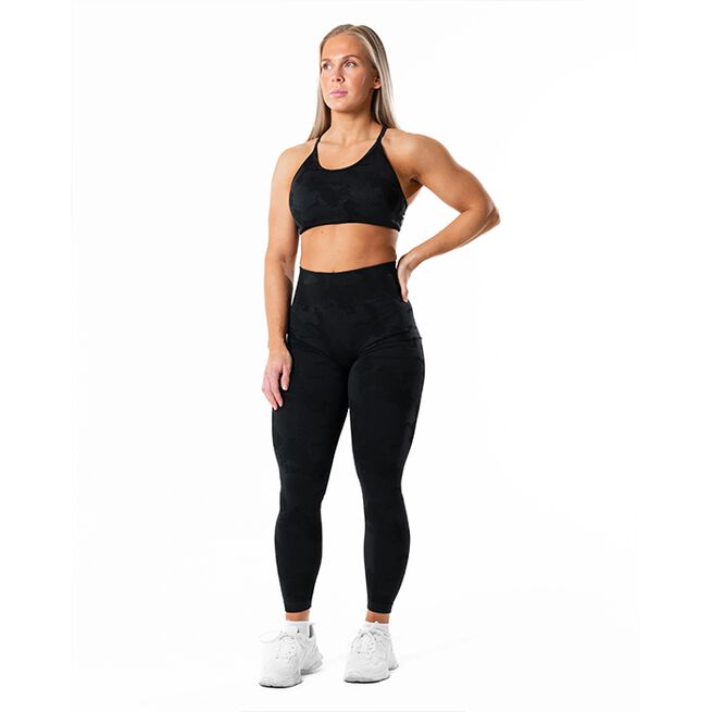 Relode Prime Seamless Camo Top, Black, L  Prime Seamless Camo Sport-bh Svart