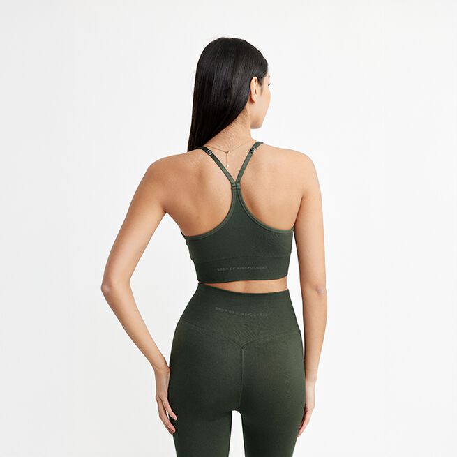 Signature V-Shape Bra, Dark Green, XS  Sport-Bh Mörkgrön