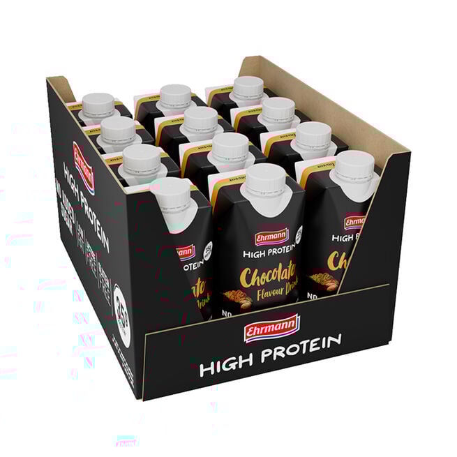 12 x Ehrmann High Protein Drink, 330 ml, Chocolate 12 x Ehrmann High Protein Drink, 330 ml Chocolate