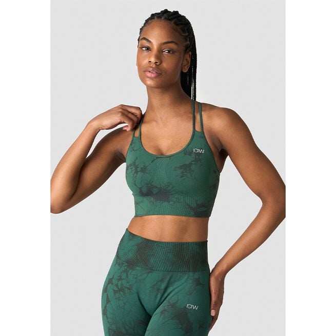 Define Seamless Tie Dye Sports Bra, Hunter Green, L Define Seamless Tie Dye Sport-bh Grön