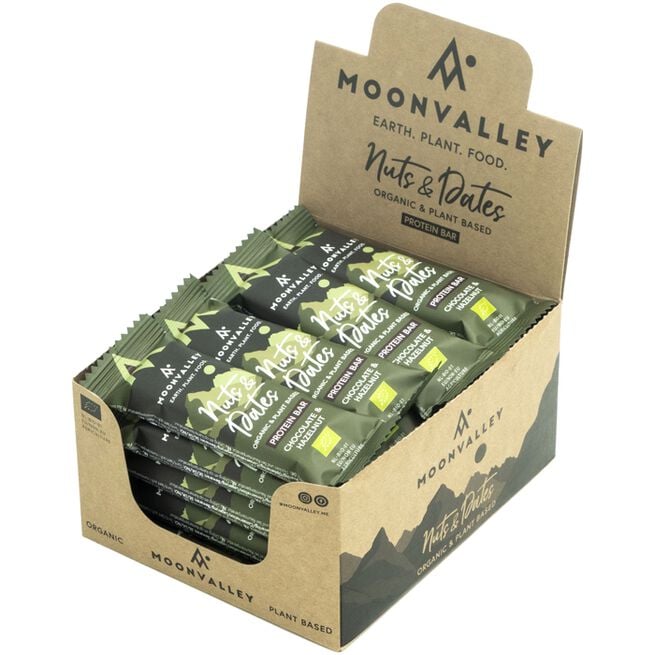 Moonvalley 16 x Nöt- och dadelbar Chocolate & Hazelnut 47 g 16 x Nöt- och dadelbar Chocolate & Hazelnut