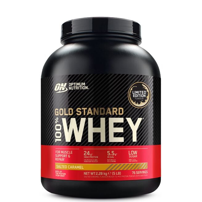Optimum Nutrition, Gold Standard Whey, 2273 gram Salted Caramel 100% Whey Gold Standard Vassleprotein 2273 g Rocky Road - NEW