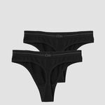 Everyday Seamless Thong 2-pack, Black, S 