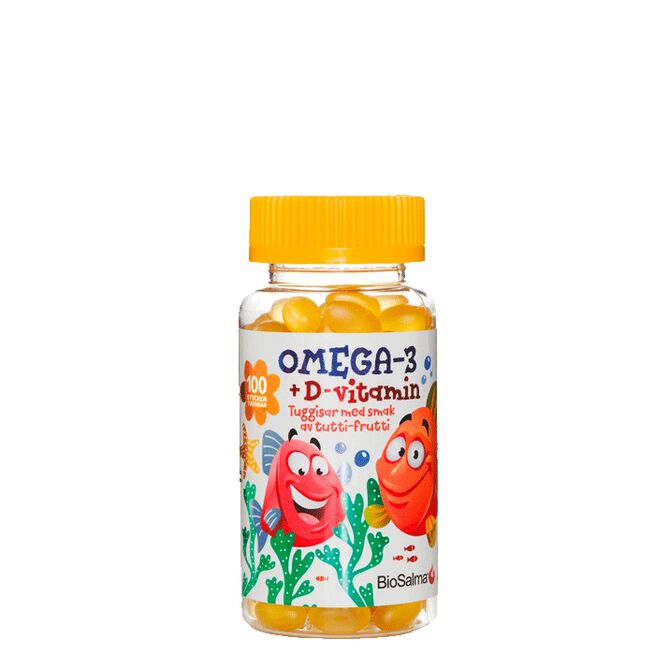 Omega-3 + D-vitamin Barn, 100 st tuggisar Omega-3 + D-vitamin Barn 100 st tuggisar
