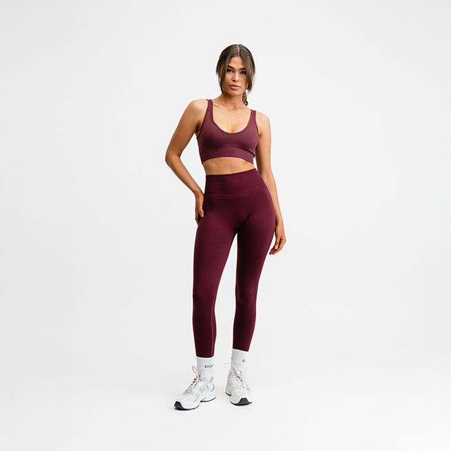 Seamless Scrunch Tights, Redwood, XS  Träningstights Rödbrun