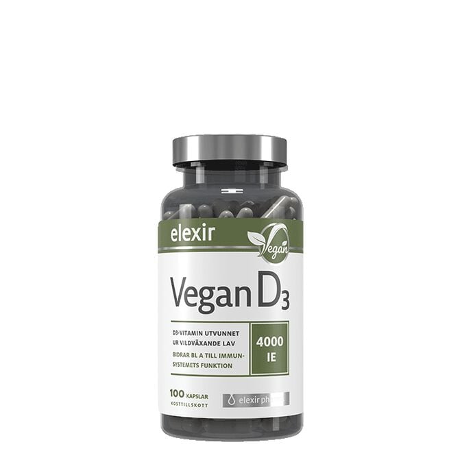 Elexir Pharma D3 Vitamin 100 kapslar D3-vitamin Vegan 100 kapslar