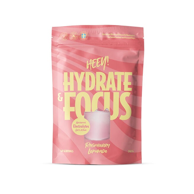 Hydrate & Focus Elektrolyter, Raspberry Lemonade, 240 g Hydrate & Focus Elektrolyter 240 g Rasberry Lemonade