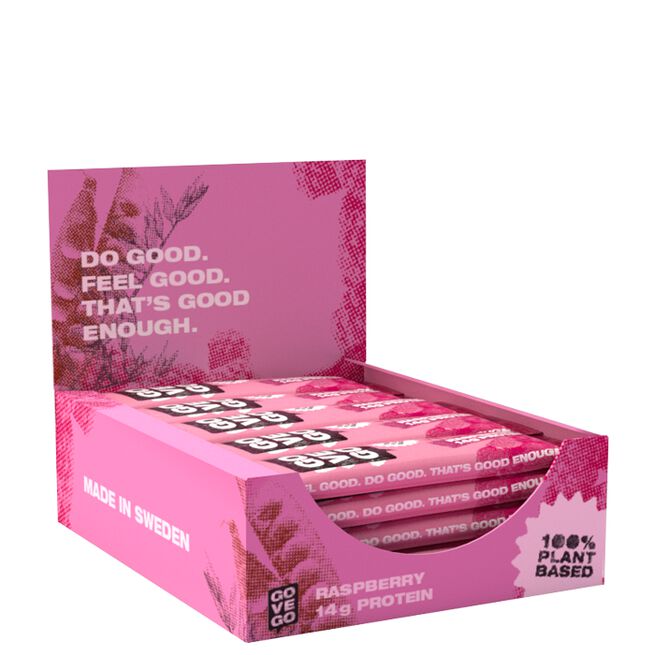 12 x Go Vego Protein Bar, 60 g, Choco Raspberry 12 x Go Vego Protein Bar, 60 g Choco Raspberry
