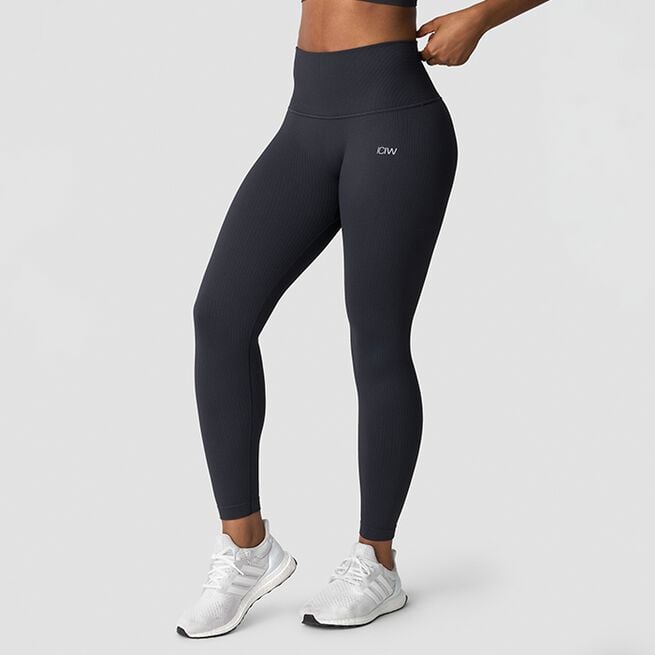 ICIW Ribbed Define Seamless Pocket Tights, Dusty Black Ribbed Define Seamless Pocket Tights, Dusty Black