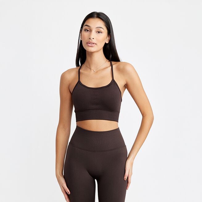 Signature Seamless Bra, Dark Brown, XS Sport-Bh Mörkbrun
