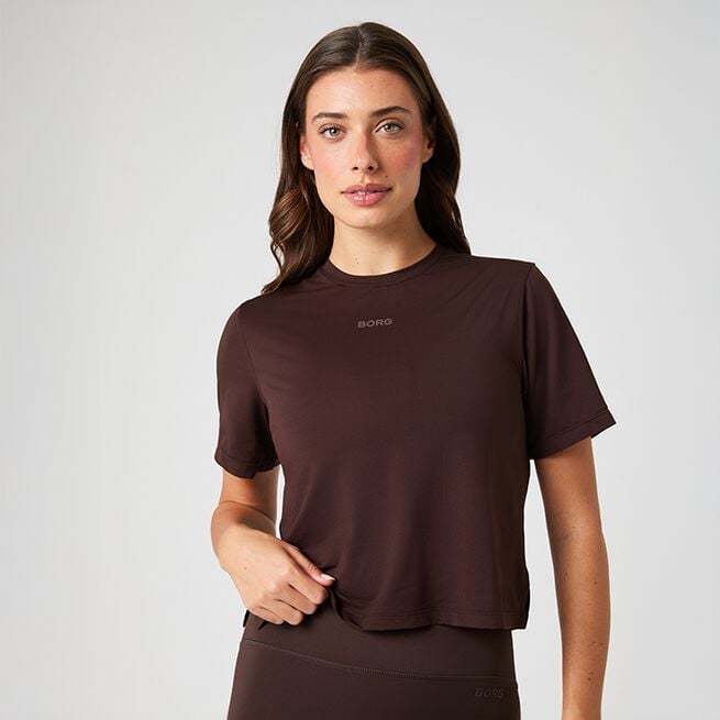 Borg Cropped T-shirt, Molé, L  Borg Cropped T-shirt Molé