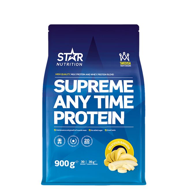 Star Nutrition Supreme Any Time Delicious banana Supreme Any Time Vassleprotein 900 g Delicious Banana