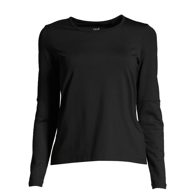 Casall Essential Long Sleeve, Black Essential Long Sleeve with Mesh Insert, Black