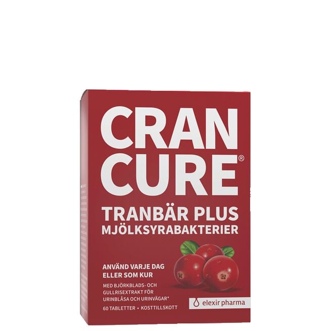 Cran Cure® tranbär plus mjölksyrabakterier 60 tabletter Cran Cure® Tranbär + Mjölksyrabakterier 60 tabletter