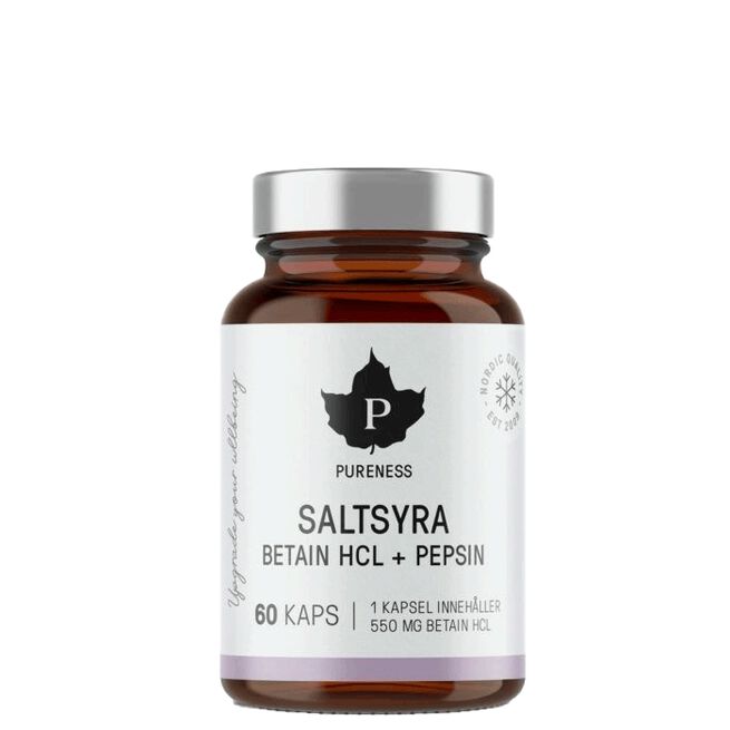 Beteine HCL Saltsyra 60 kapslar Saltsyra Betain HCL + Pepsin 60 kapslar