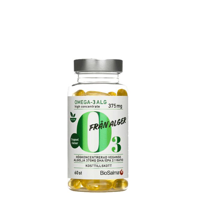 Omega-3 av Alg 375mg DHA/EPA, 60 kapslar 