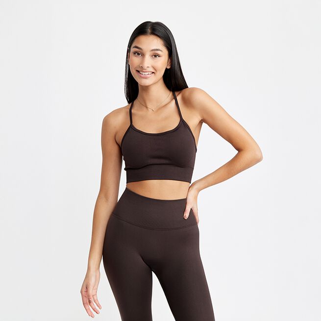 Signature Seamless Bra, Dark Brown, XS  Sport-Bh Mörkbrun