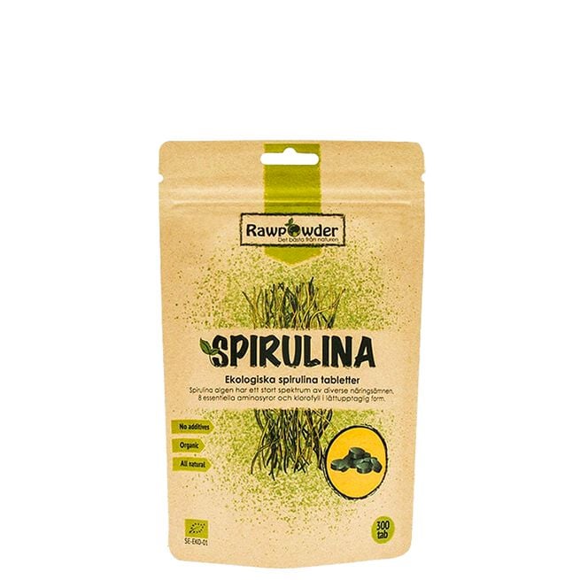 Spirulinatabletter Rawpowder Ekologiska Spirulinatabletter 300 st