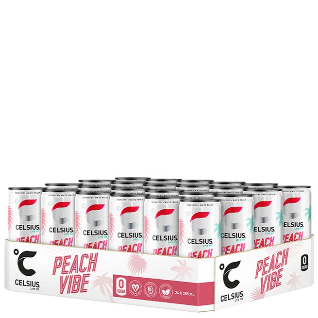 24 x Celsius, 355 ml, Peach Vibe 24 x Celsius Energidryck 355 ml Peach Vibe