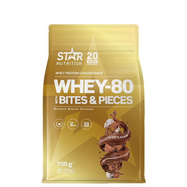 Star nutrition Bites and pieces Whey-80 Chocolate meringue cookie Whey-80, 750 g, Bites & Pieces