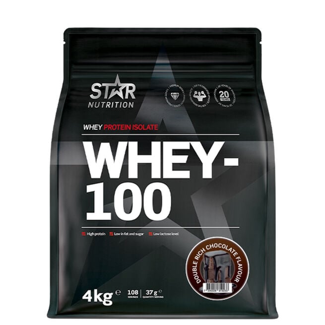 Star Nutrition Whey 100 4 kg Choklad Whey-100 Vassleprotein 4 kg Choklad