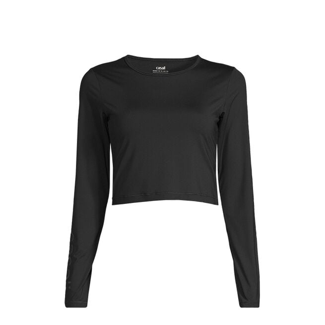 Casall Graphic Crop Long Sleeve, Black Graphic Crop Long Sleeve, Black