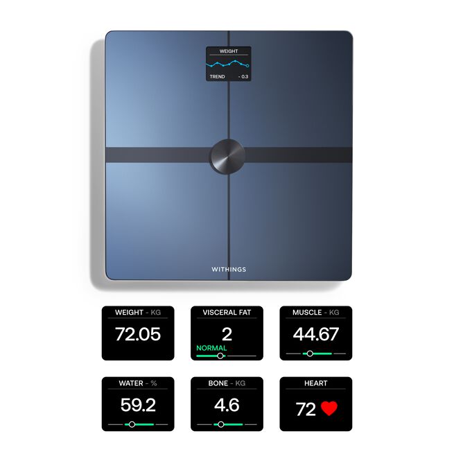 Withings Body Smart, Black  Body Smart Diagnostisk Personvåg Svart
