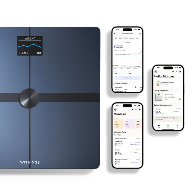Withings Body Smart, Black  Body Smart Diagnostisk Personvåg Svart