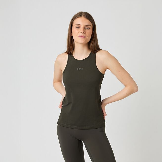 Borg Racerback Tank Top, Peat, L Racerback Linne Peat