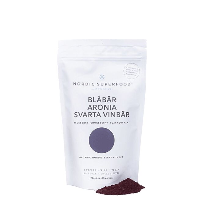 Bärpulver Blåbär Svarta vinbär & Aronia 80 g Bärpulver Blåbär Svarta vinbär & Aronia 80 g