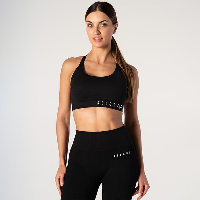 Relode Core Sports Bra, Black, L Relode Core Sports Bra, Black