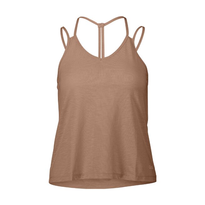 Casall Texture Strap Tank Detailed Back Clay Brown