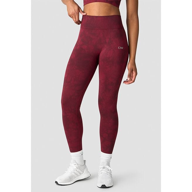 Define Seamless Tie Dye Tights, Red, L Define Träningstights Röd