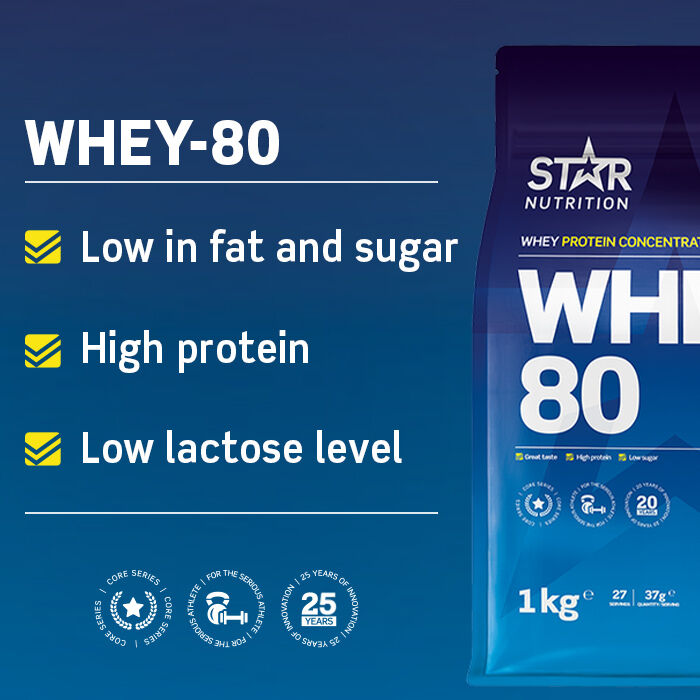 Whey-80 Vassleprotein 1 kg Double Rich Chocolate