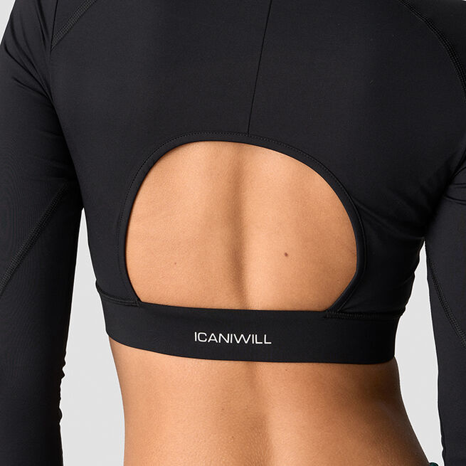 ICIW Contrast Cropped Long Sleeve, Black Contrast Träningströja Svart