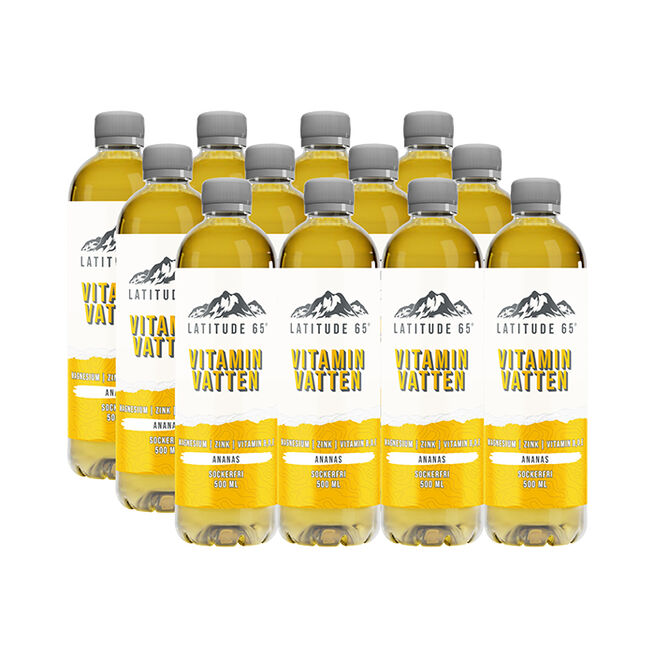 12 x Latitude 65, Vitaminvatten, 500 ml, Ananas 12 x Latitude 65, Vitaminvatten, 500 ml Ananas