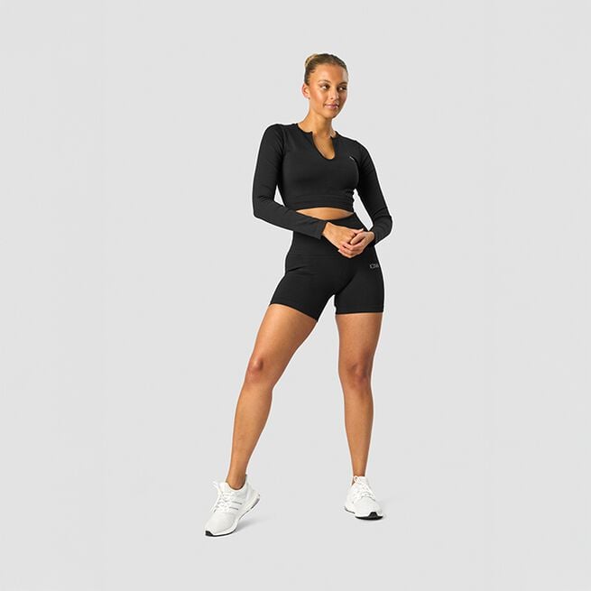 Ribbed Define Seamless Pocket Shorts, Black, L  Define Träningsshorts Svart