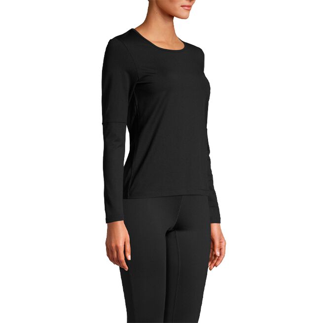 Casall Essential Long Sleeve, Black Essential Long Sleeve with Mesh Insert, Black
