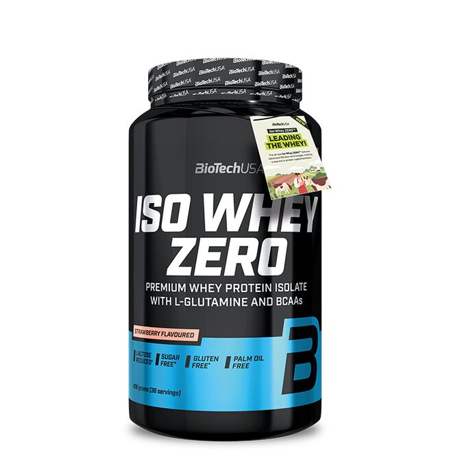 Biotech Iso Whey Zero 908 g Strawberry Iso Whey Zero Laktosreducerat Vassleproteinisolat 908 g Strawberry