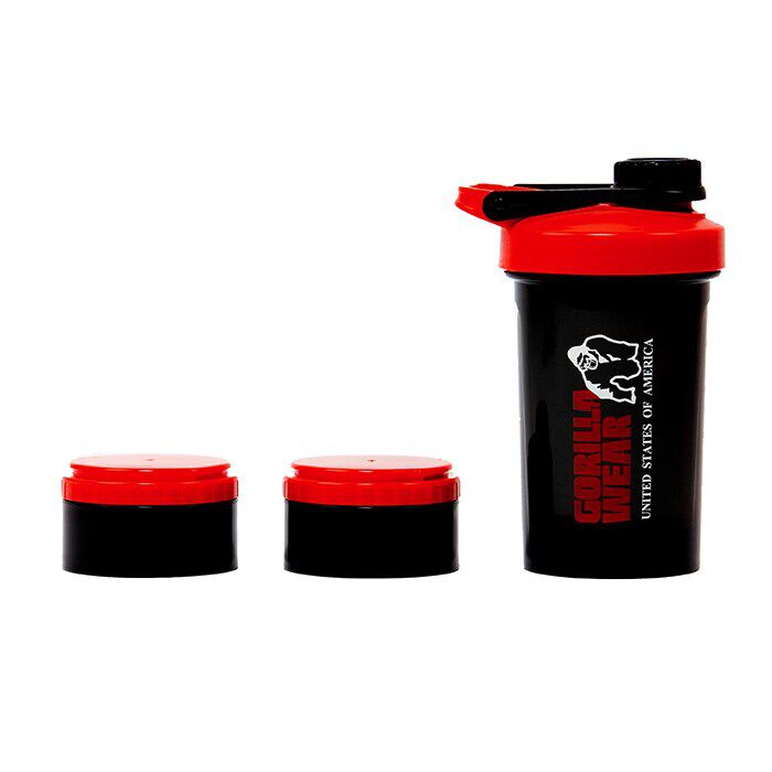 Shaker 2 Go Svart/R&ouml;d 500 ml + 130 ml x 2