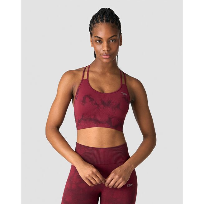 Define Seamless Tie Dye Sports Bra, Red, L Define Seamless Tie Dye Sport-bh Röd