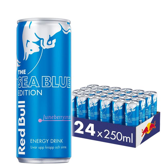 24 x Red Bull Energidryck, 250 ml, Sea Blue (Juneberry) 24 x Red Bull Energidryck 250 ml Sea Blue (Juneberry)