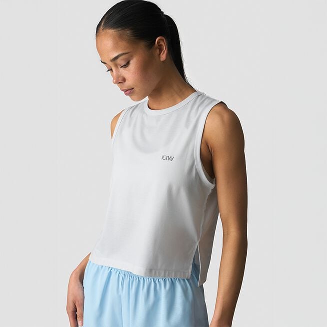 Mirage Cropped Singlet, White, L  Mirage Croppat Linne Vit