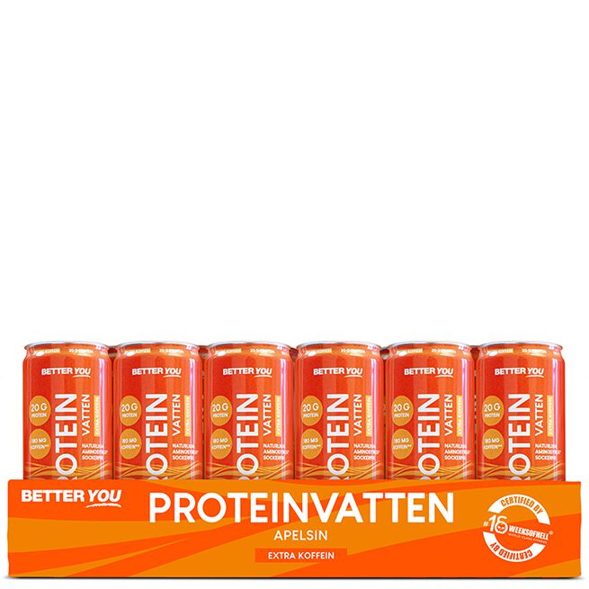 24 x Proteinvatten 330 ml Koffein Apelsin 24 x Proteinvatten 330 ml Koffein Apelsin