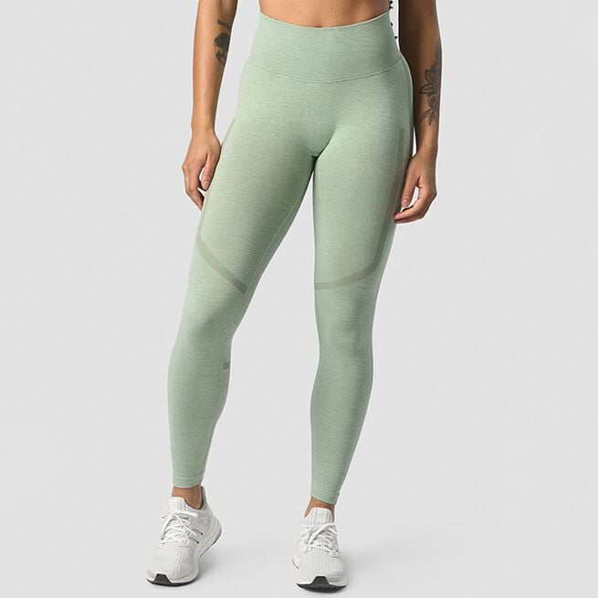 Rush Seamless Tights, Ice Green Melange Rush Seamless Tights Ljusgrön