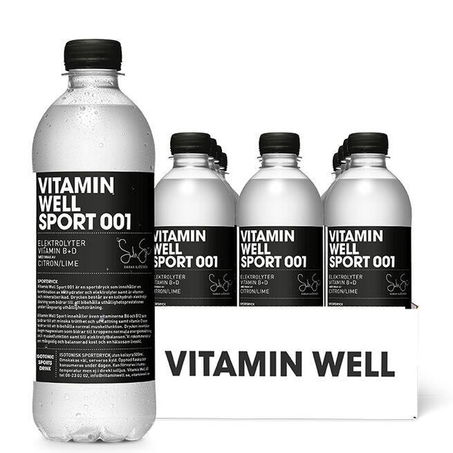 12 x Vitamin Well Sport 001, 500ml, Lemon/Lime 12 x Vitamin Well Vitamindryck 500ml Sport 001 Lemon/Lime