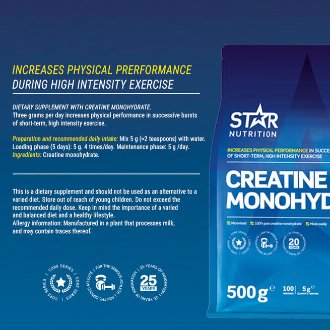 Creatine Monohydrate, 500 g  Kreatin Monohydrat 500 g